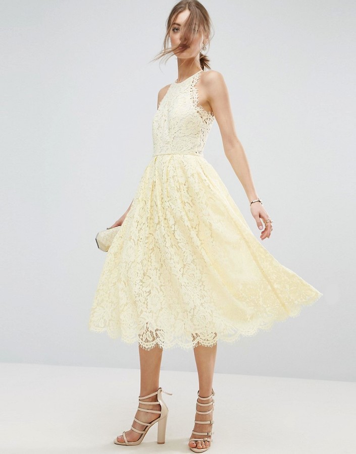 asos lace pinny scallop edge midi prom dress