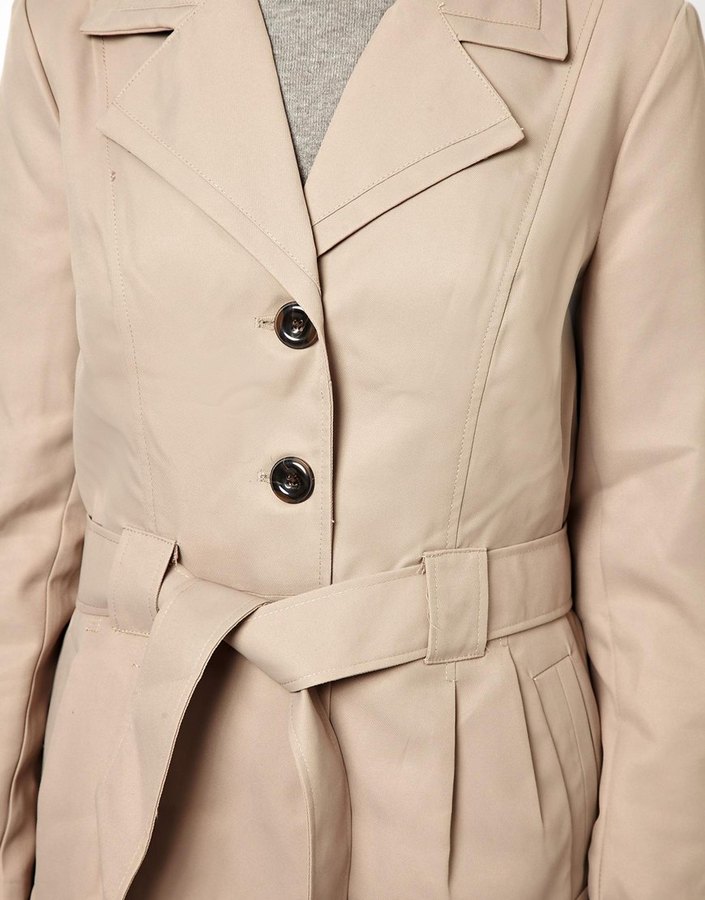 vero moda short trench coat in beige