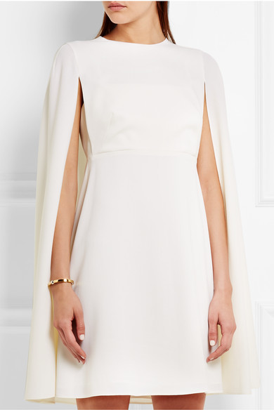 valentino ivory cape back wool dress