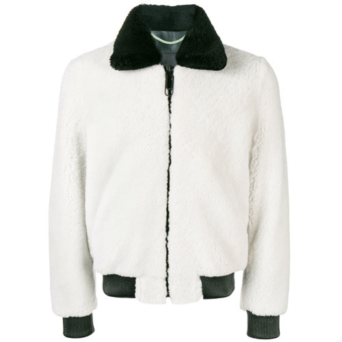 white fur bomber