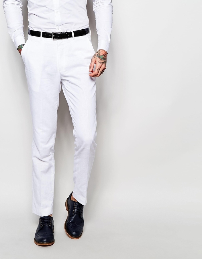 Мужские белые классические брюки, 16,446 руб.