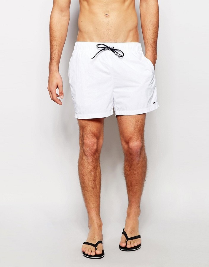 tommy hilfiger white swim shorts