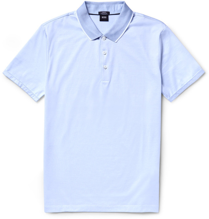 Мужская голубая футболка-поло от Hugo Boss, 10,127 руб. | MR PORTER |  Лукастик