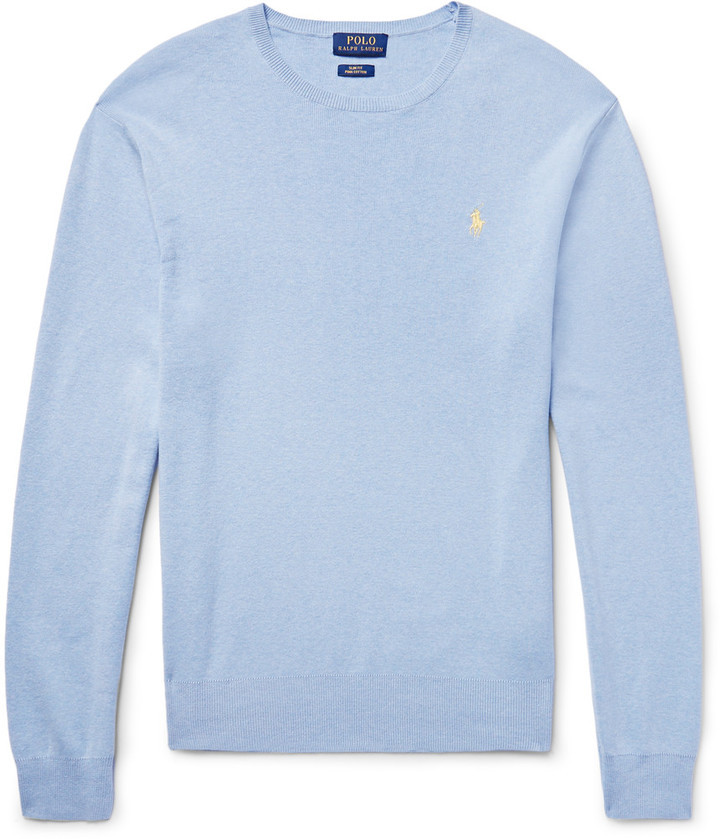 ralph lauren crew neck jumper blue