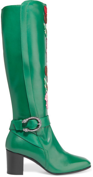 Зеленые кожаные сапоги от Gucci, 148 