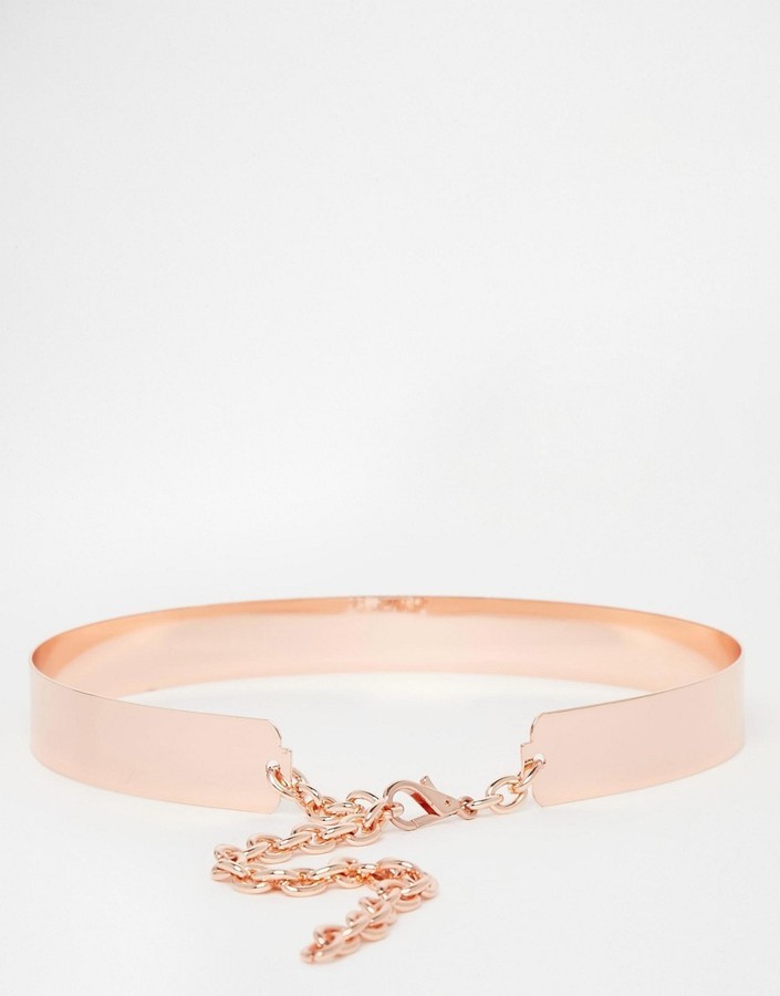 asos rose gold belt