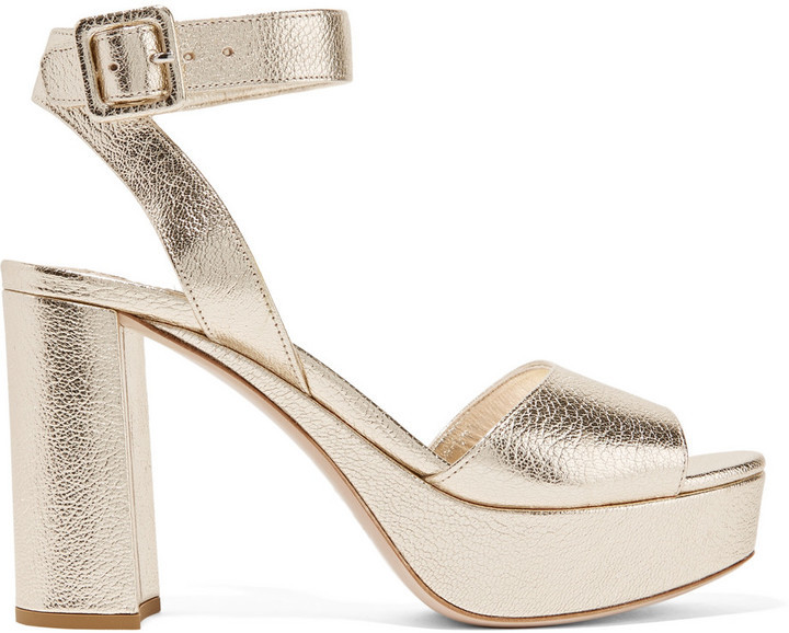 miu miu gold platform sandals