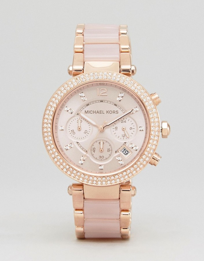 michael kors rose gold watch mk5896