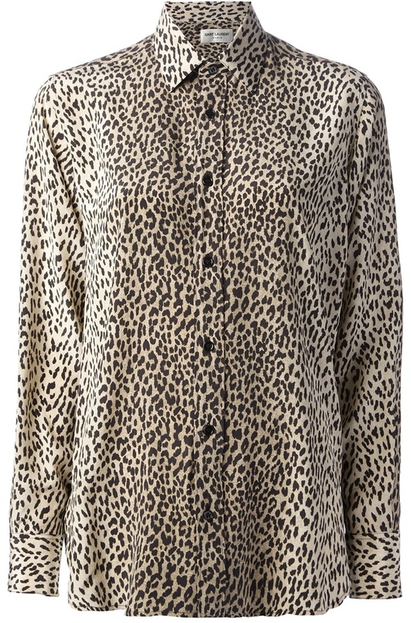 saint laurent animal print shirt