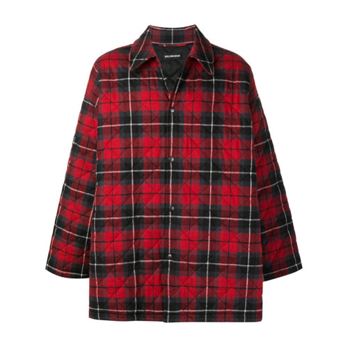 balenciaga padded flannel jacket