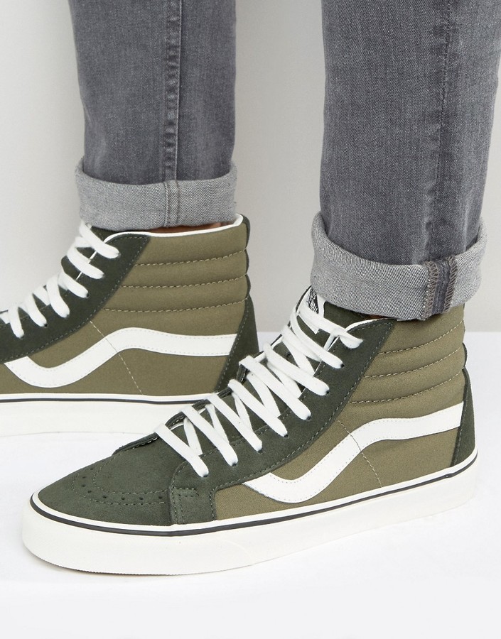 vans sk8 hi olive green