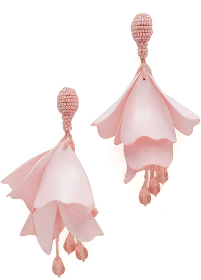 dusty pink tassel earrings