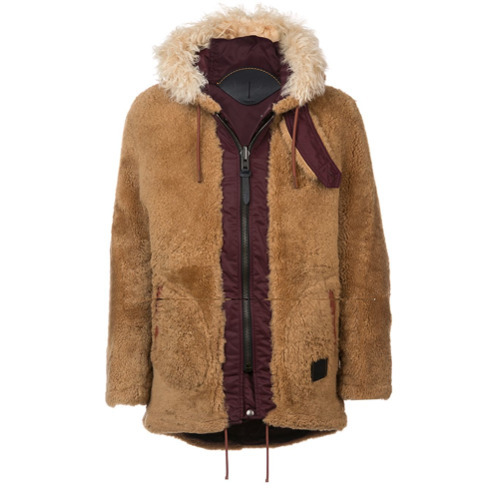 coach reversible shearling parka