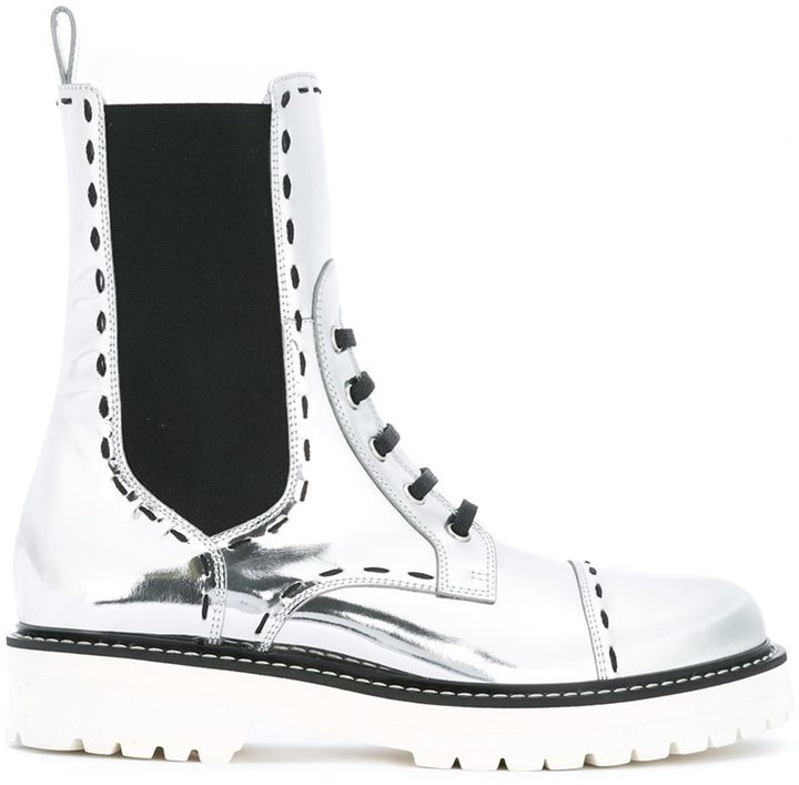 dolce and gabbana silver boots