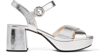 prada silver platform sandals