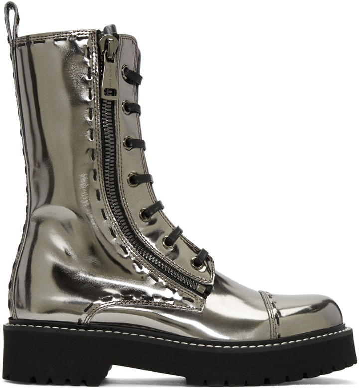 dolce and gabbana silver boots