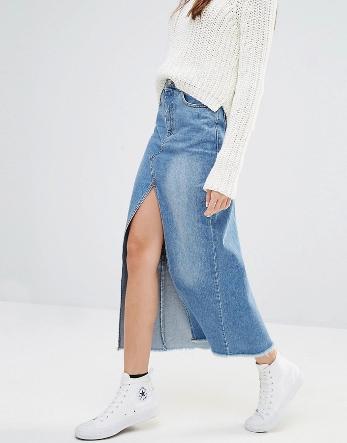 pull and bear midi skirt