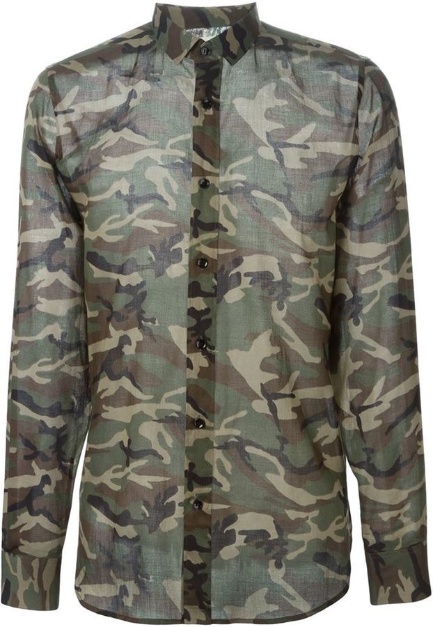 saint laurent camo shirt