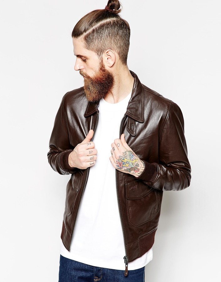 schott brown leather jacket