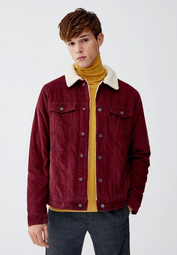 Мужская темно-красная вельветовая куртка-рубашка от Pull&Bear, 1,999 руб. |  Lamoda | Лукастик