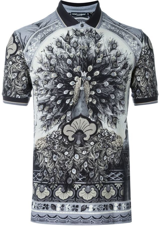 dolce and gabbana peacock shirt