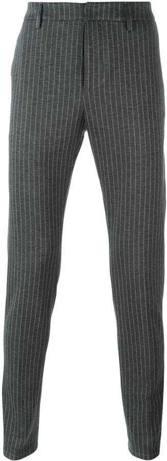 Мужские темно-серые классические брюки в вертикальную полоску от Dondup,18,098 руб.
