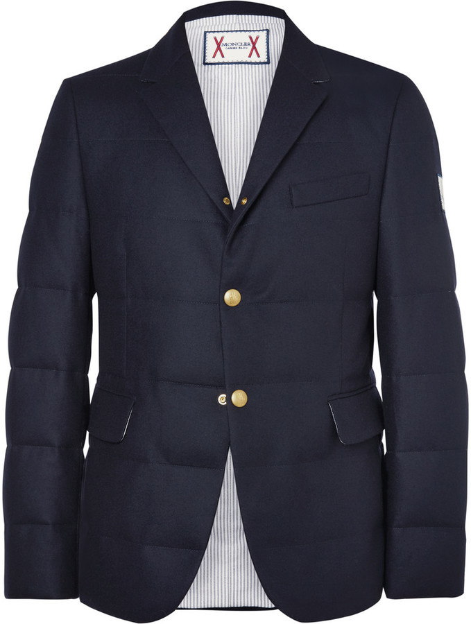 Мужской темно-синий шерстяной стеганый пиджак от Moncler Gamme Bleu,  140,611 руб. MR PORTER Лукастик