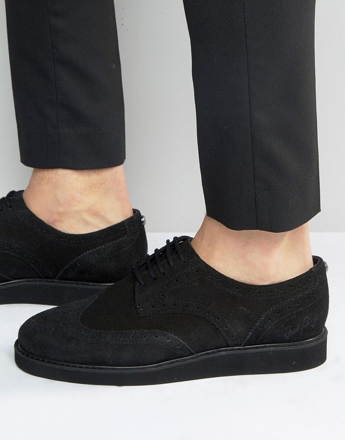 fred perry linden suede black