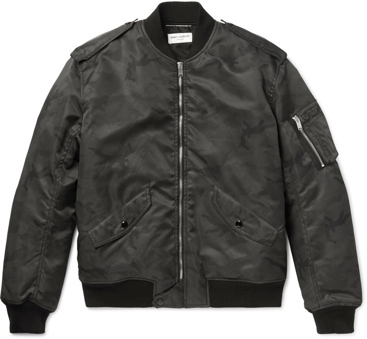 saint laurent black bomber jacket