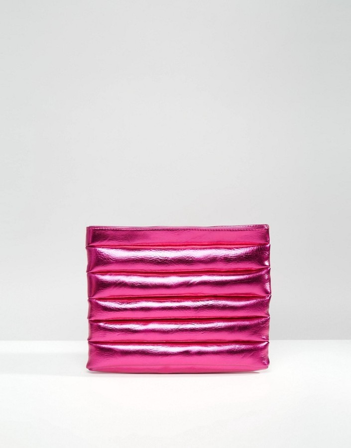 asos pink clutch