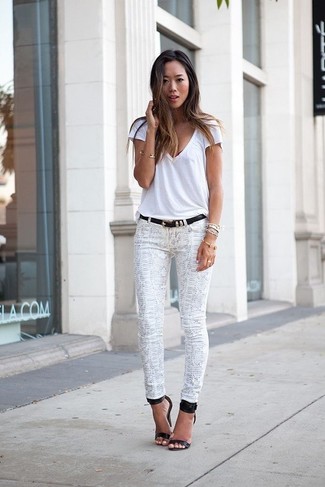 Белый джинсы чем носит