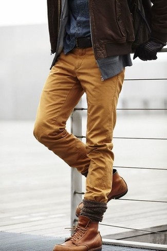 С чем носить коричневые джинсы