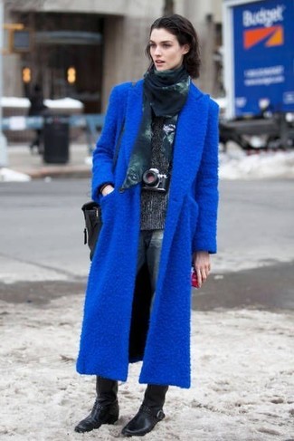 Синее пальто с каким шарфом