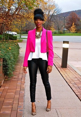 pink short blazer