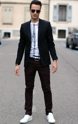 Черные джинсы и пиджак мужской