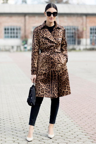 Пальто леопардовый принт с чем носить