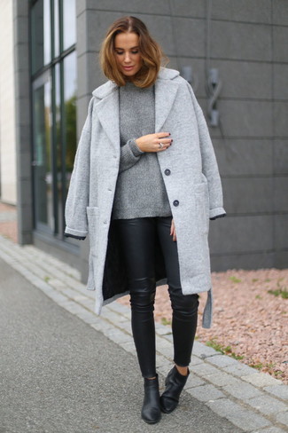 Пальто серого цвета женское с чем носить