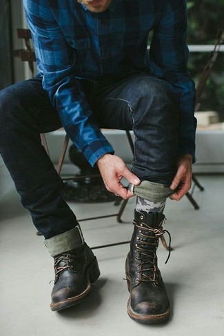 Как носить мужские джинсы с ботинками