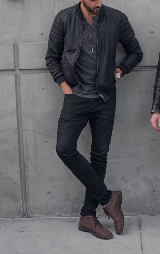 Черные ботинки с джинсами мужские