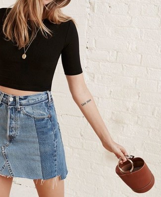 stella mccartney denim mini skirt