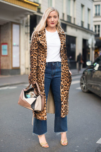 Как носить леопардовое пальто