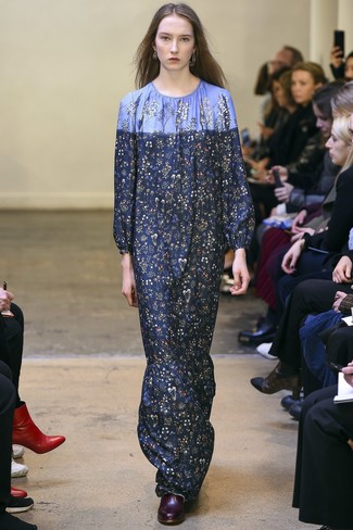 Как носить ботильоны с платьем-макси