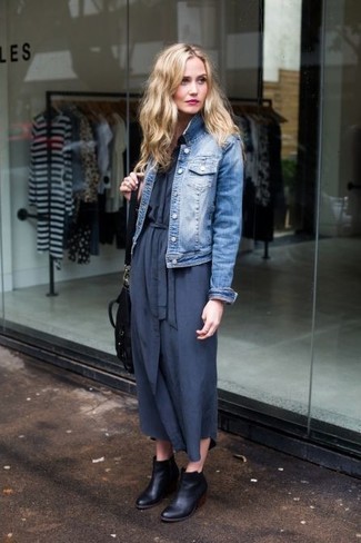 Как носить ботильоны с платьем-макси