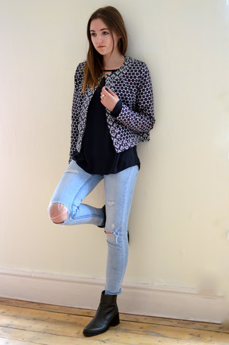 Как носить ботильоны с топом без рукавов