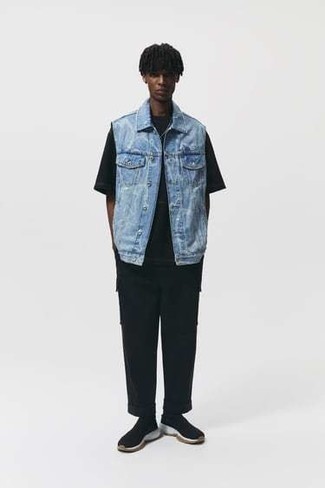 С чем носить бирюзовую куртку без рукавов мужчине