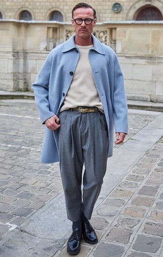 С чем носить бирюзовое длинное пальто