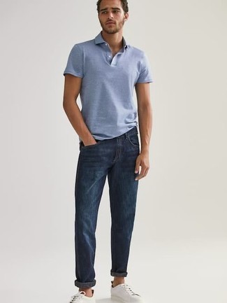 С чем носить бирюзовую футболку-поло мужчине