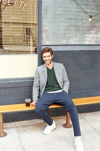 Как носить кроссовки с пиджаком мужчине