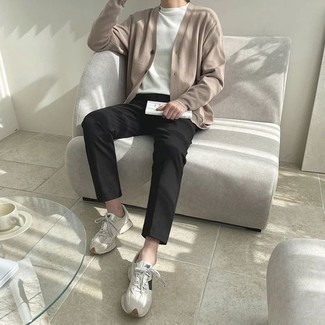 Как носить кроссовки с кардиганом мужчине