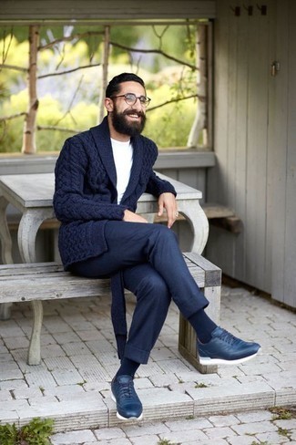 Как носить кроссовки с кардиганом мужчине